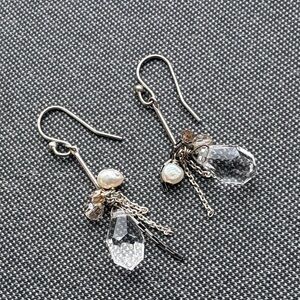 Elegant Silver and Crystal Drop Earrings